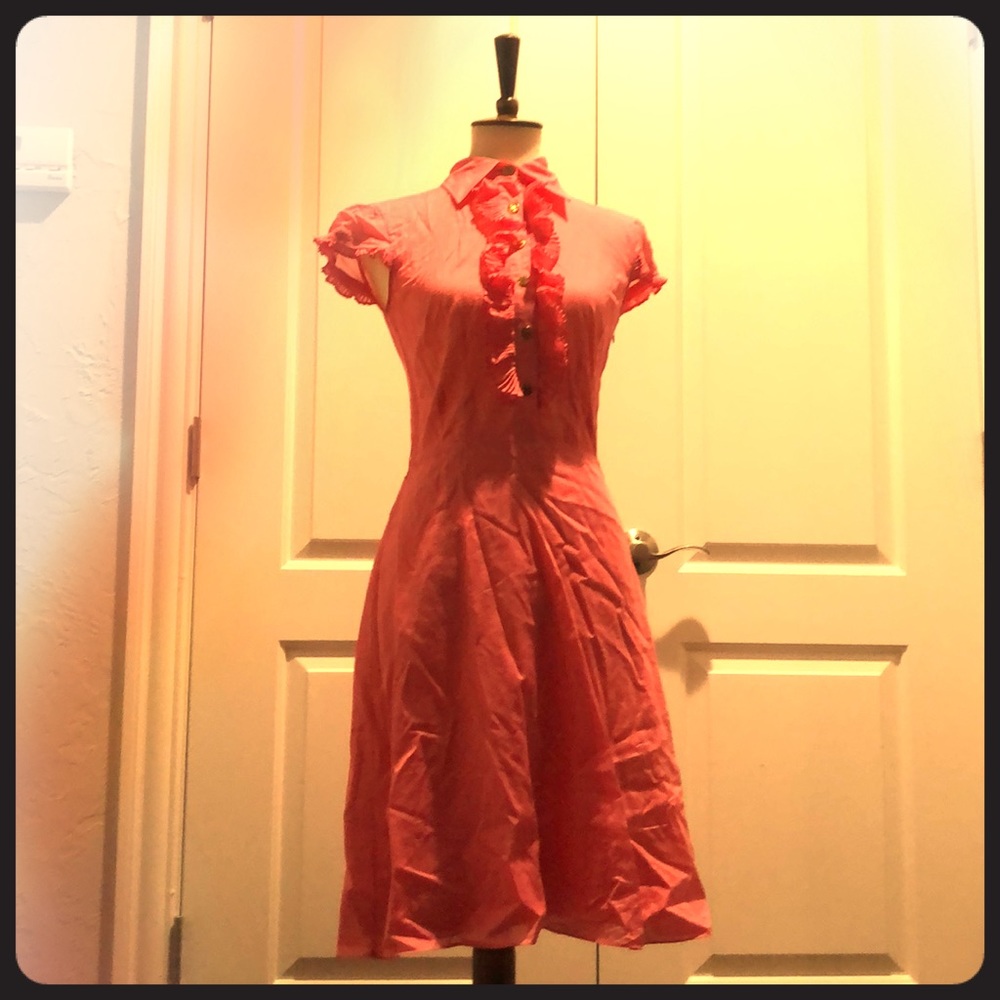 Antonio Melani pink dress with ruffles